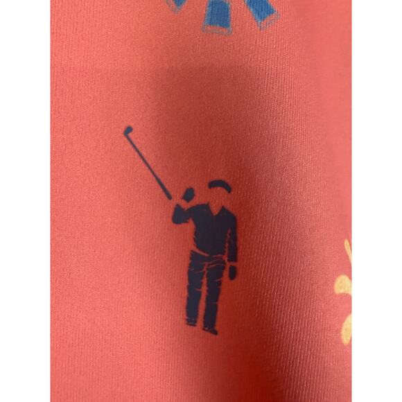 William Murray Golf Performance Stretch Polo Shirt Orange Multicolor Men 2XL XXL - Picture 3 of 9